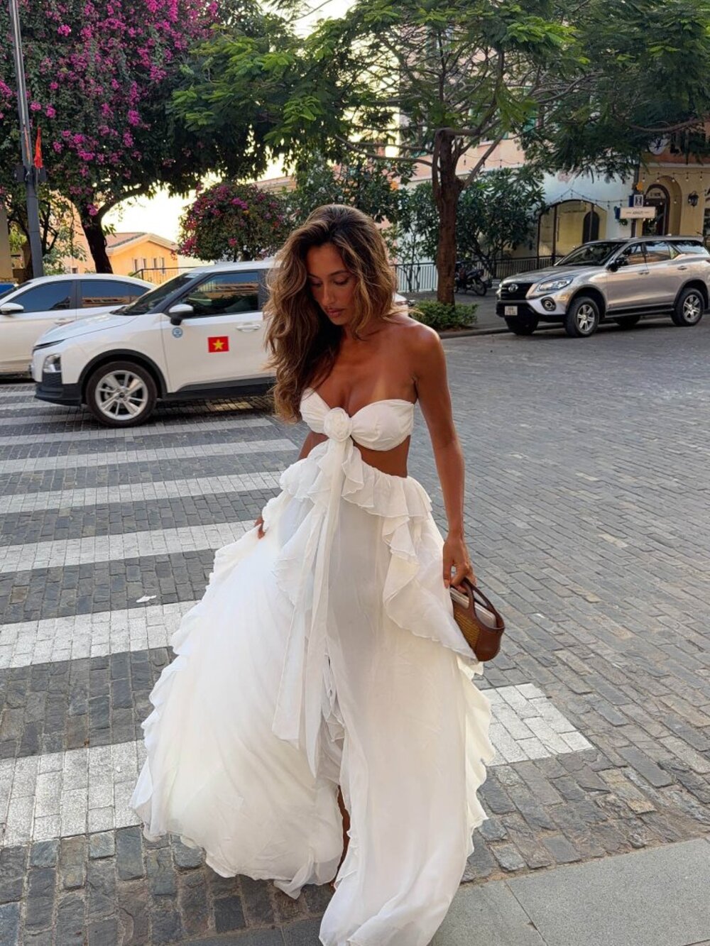 Selfie Leslie Santiago Cut-Out Ruffle Maxi Dress